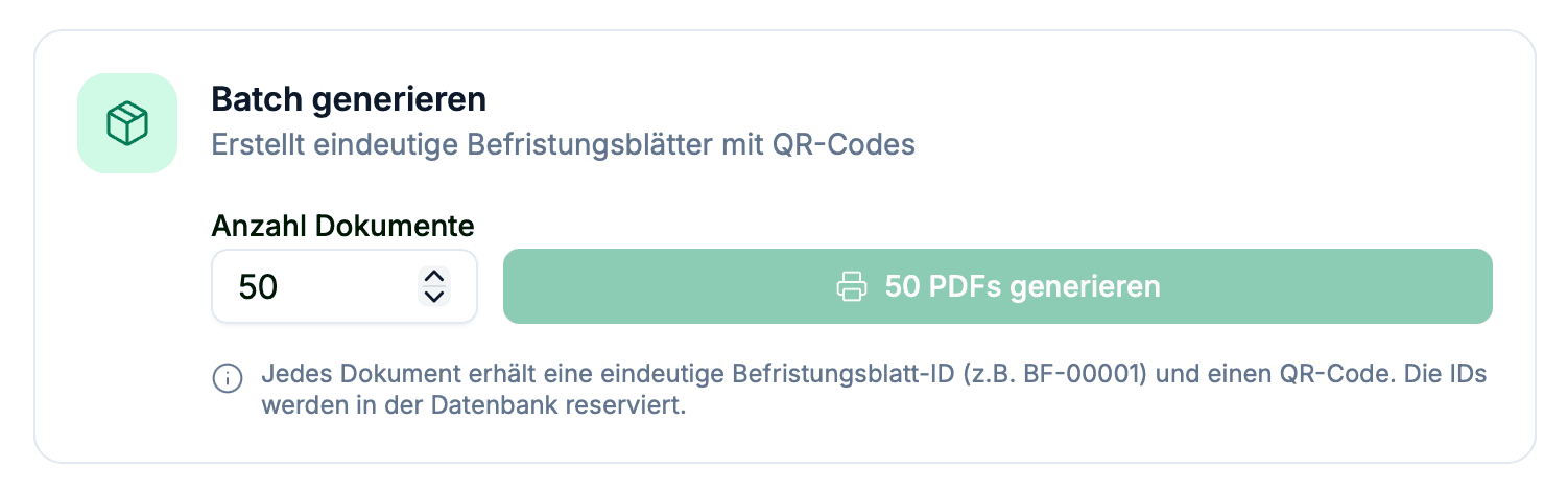 Batch Generation Interface